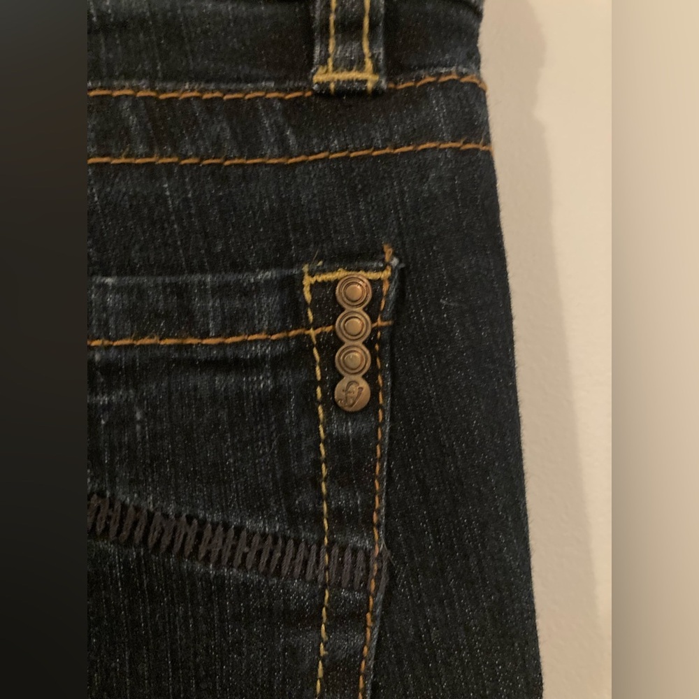 Foxy Jeans Vintage Dark Blue Jeans Denim Vintage Foxy Jeans Size 5 / 26-27 - Picture 3 of 7